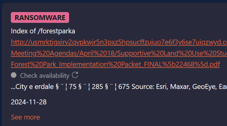 Real-time check of the availability of a result