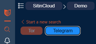 Telegram tab is selected